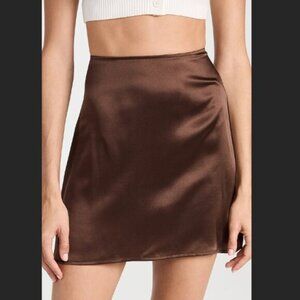 Reformation Benson Skirt, Cafe Brown, Size 4